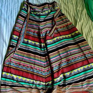 Multi colored flared pants